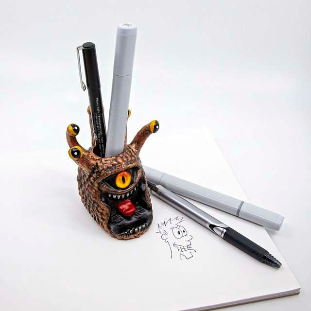 Yellow Eye Tyrant Desk Companion Phone Stand & Pencil Holder image 12
