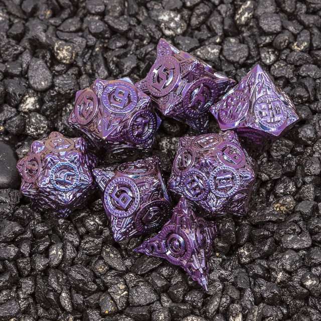 Sage’s Chronurgy Timeless Indigo Metal Polyhedral Dice Set image 2