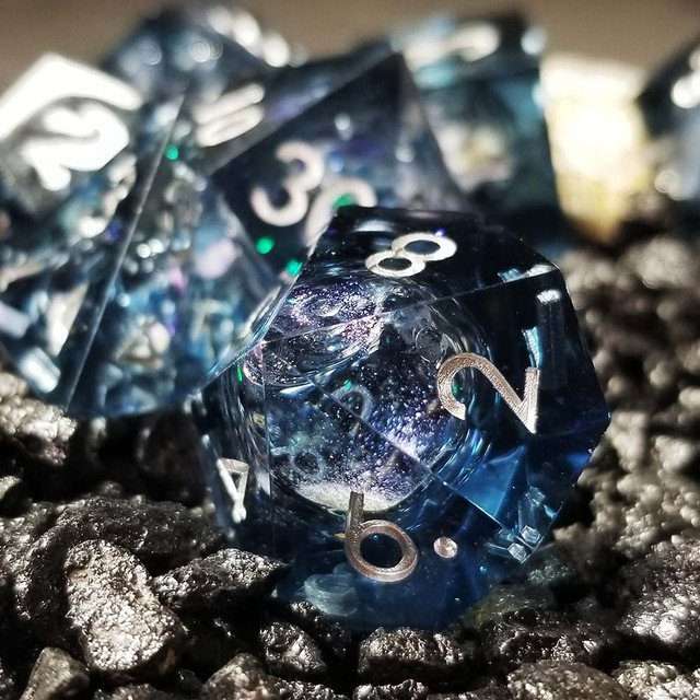 Sage's Winter Souls Liquid Core Sharp Edge Resin Dice Set image 1