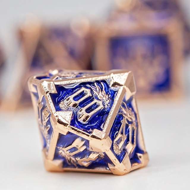 Sage's Grave Fortune Cobalt Death Metal Polyhedral Dice Set image 5
