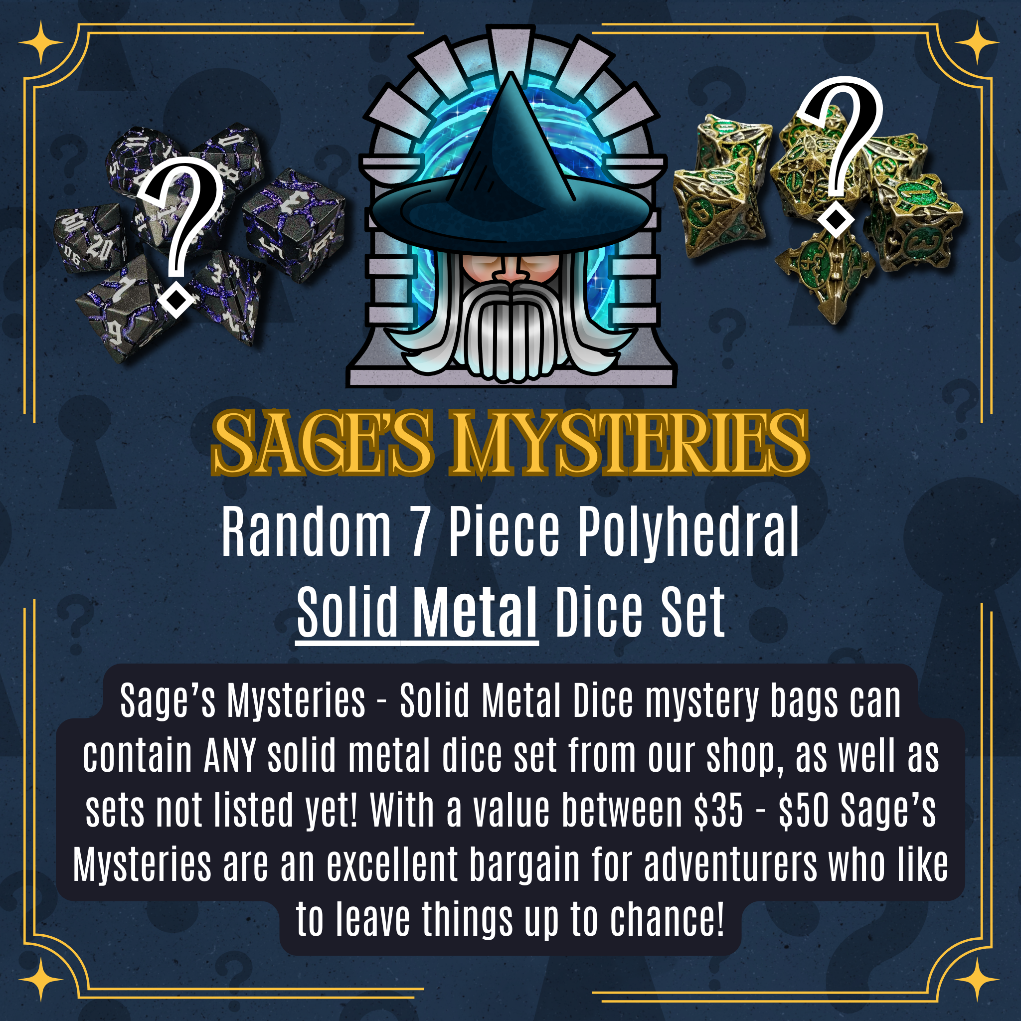 Sage's Mysteries - Solid Metal Dice Grab Bag