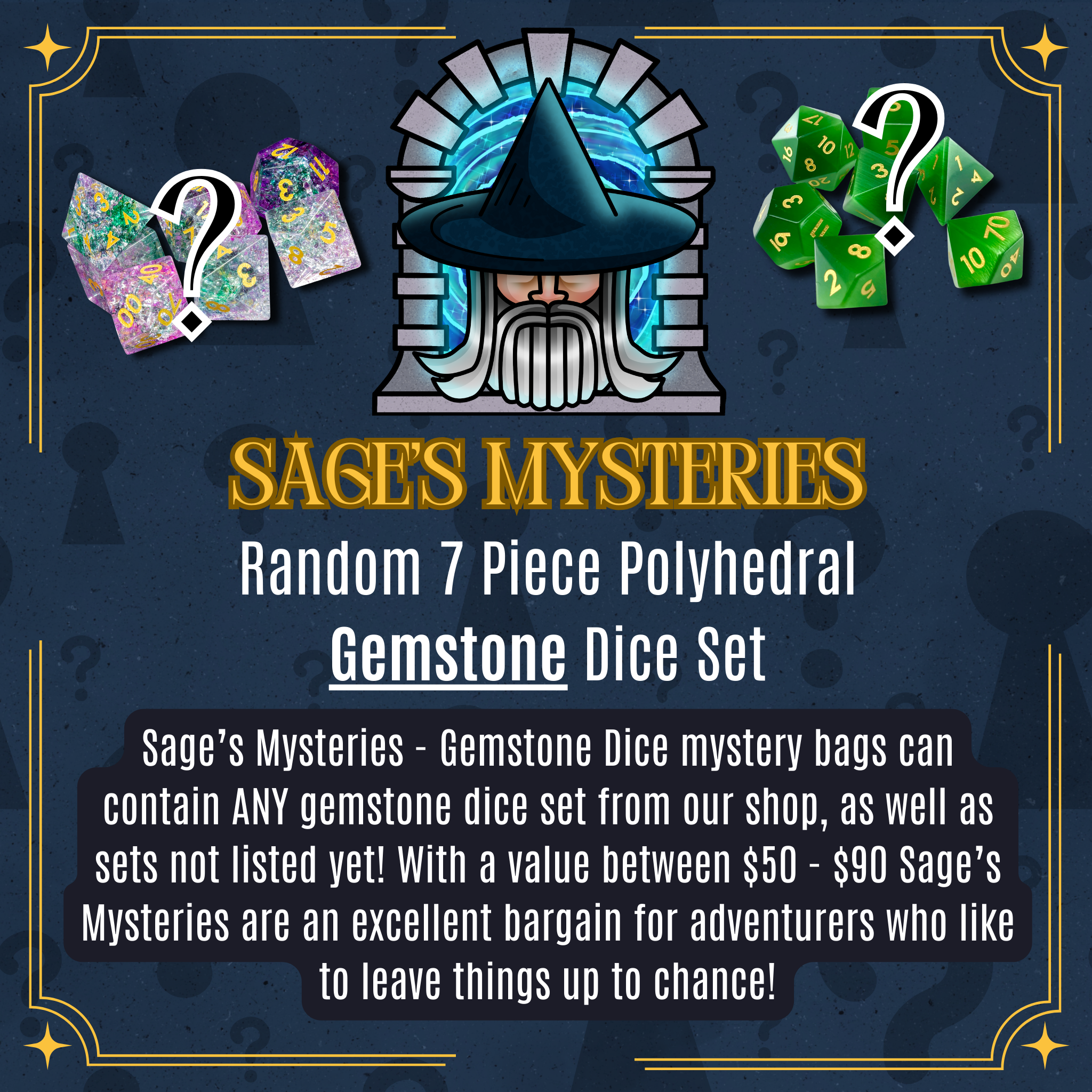 Sage's Mysteries - Random Gemstone Dice Set Grab Bag