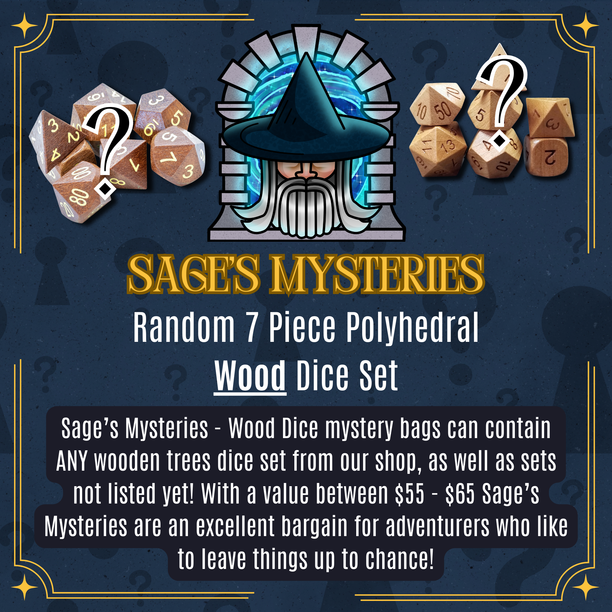 Sage's Mysteries - Random Wood Dice Set Grab Bag