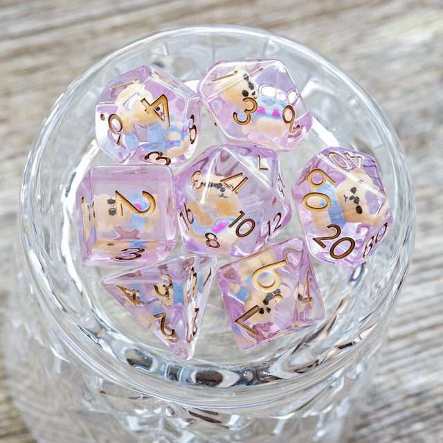 Sage's Familiars - Teddy Bear Familiar Resin Polyhedral Dice Set image 0
