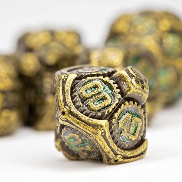 Sage's Artificer's Core Forest Essence Metal Polyhedral Dice Set image 2
