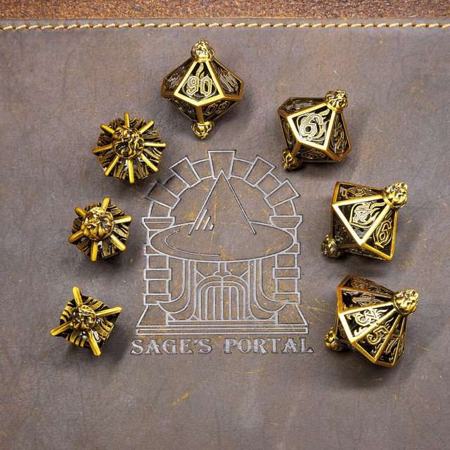 Sage’s Phoenix Lantern Hollow Metal Polyhedral Dice Set image 10