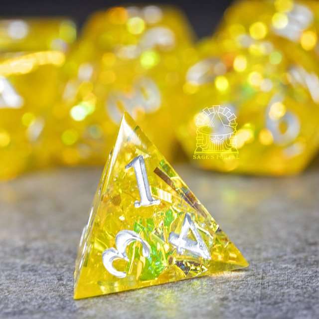 Sage's Exaltations - Radiant Meadow Sharp Edge Resin Dice Set image 7