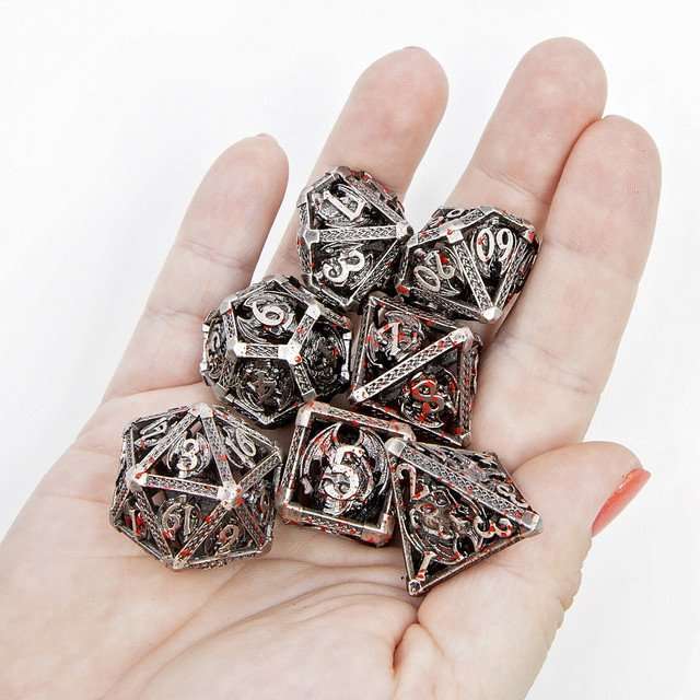 Sage's Grim Drake Bloodstained Wings Hollow Metal Dice Set image 12