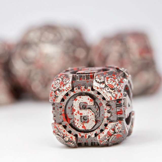 Sage's Artificer's Core Battlefield Essence Metal Polyhedral Dice Set image 7