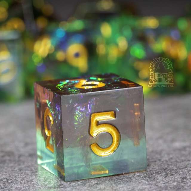 Sage's Crystals - Autumn Sharp Edge Resin Polyhedral Dice Set image 6