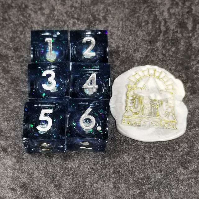 Sage's Winter Souls - 6 D6 Liquid-Core Sharp Edge Resin Dice Set image 5