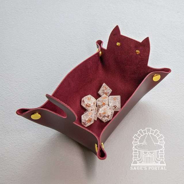 Sage's Burgundy Enchanted Cat Dice Tray image 12
