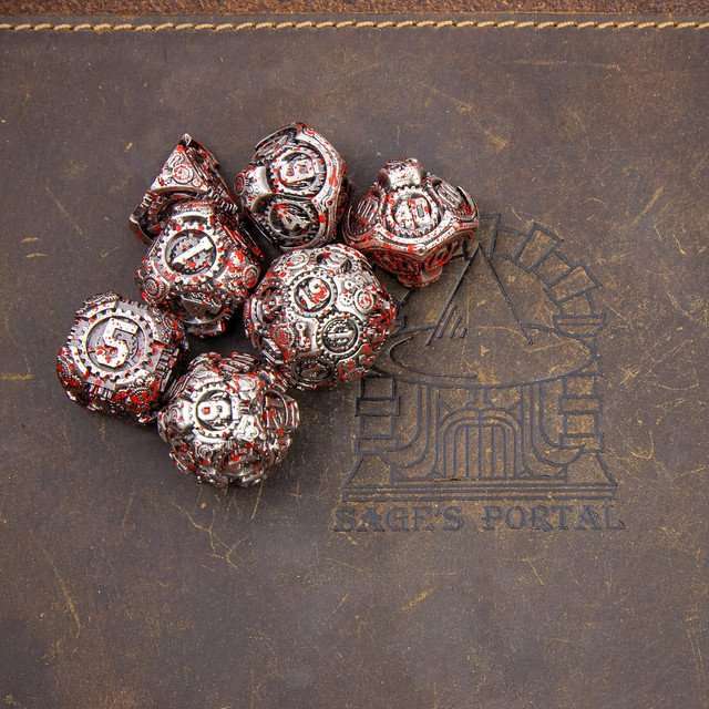 Sage's Artificer's Core Battlefield Essence Metal Polyhedral Dice Set image 10