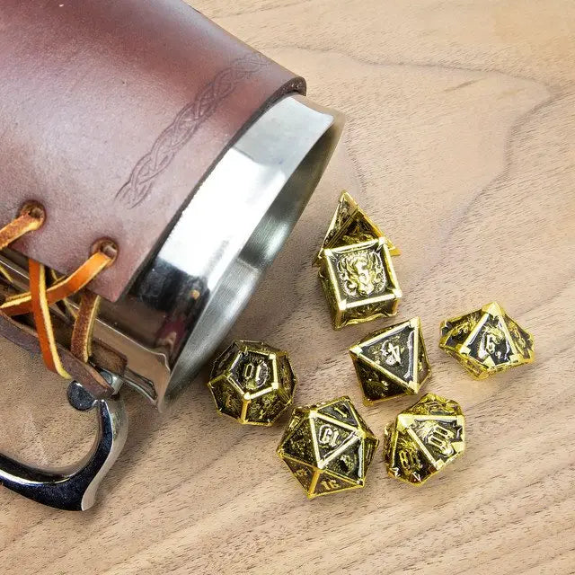 Sage's Grave Fortune Gilded Death Metal Polyhedral Dice Set image 8