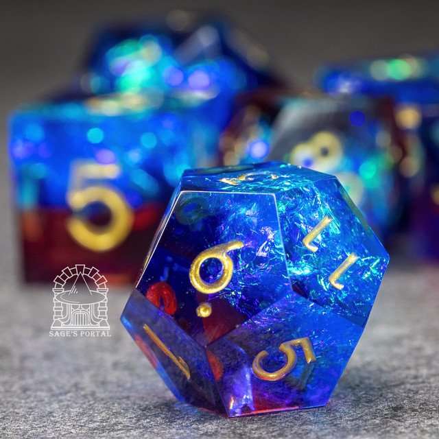 Sage's Crystals - Thermal Sharp Edge Resin Polyhedral Dice Set image 3