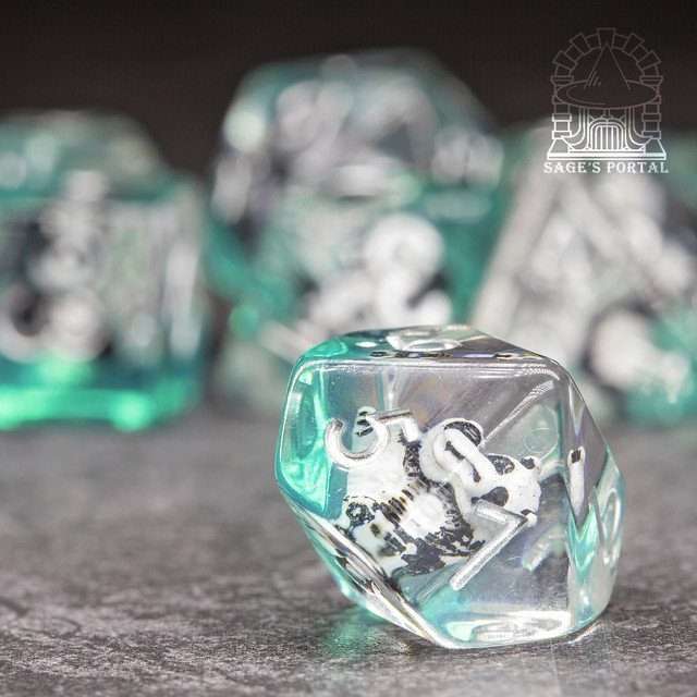 Sage's Baby Panda Familiar Resin Polyhedral Dice Set image 4