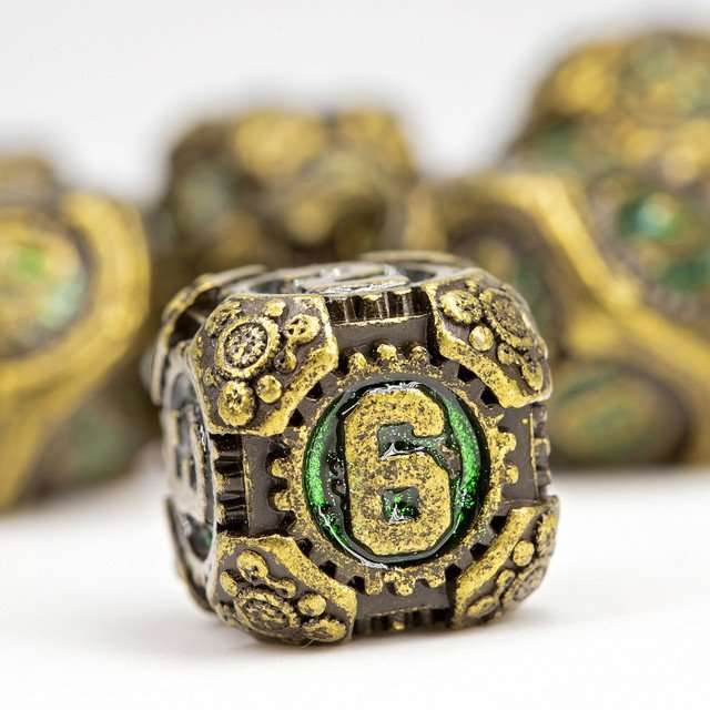 Sage's Artificer's Core Forest Essence Metal Polyhedral Dice Set image 5