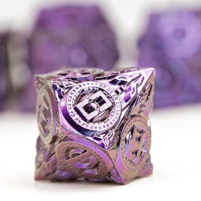 Sage’s Chronurgy Timeless Indigo Metal Polyhedral Dice Set image 6
