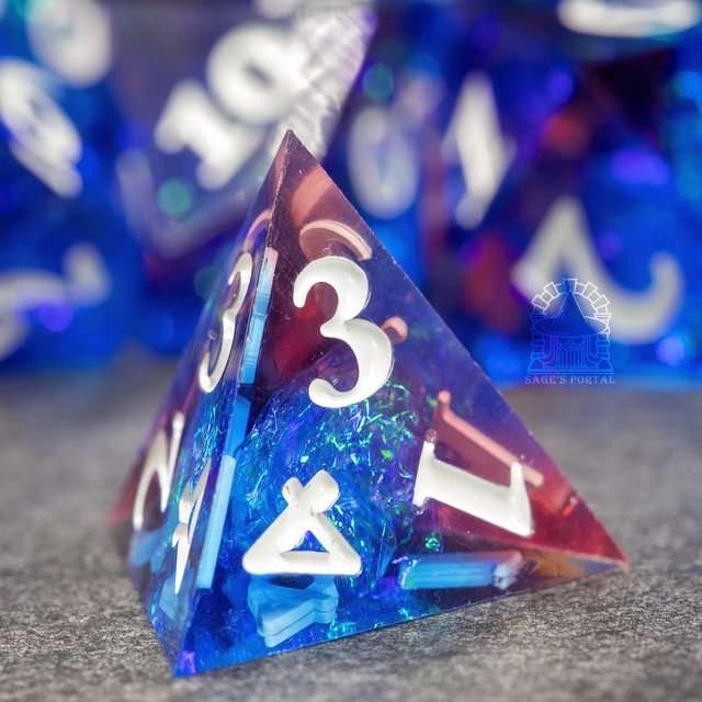 Sage's Crystals - Thermal Frost Sharp Edge Resin Polyhedral Dice Set image 7