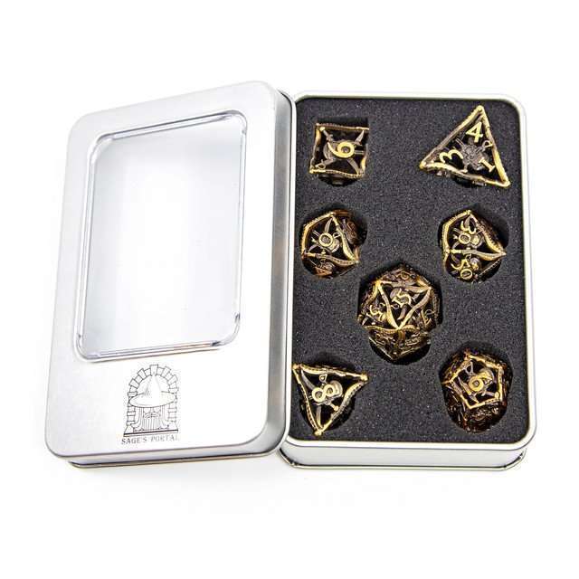 Sage’s Corsairs Copper Blade Hollow Metal Dice Set image 15