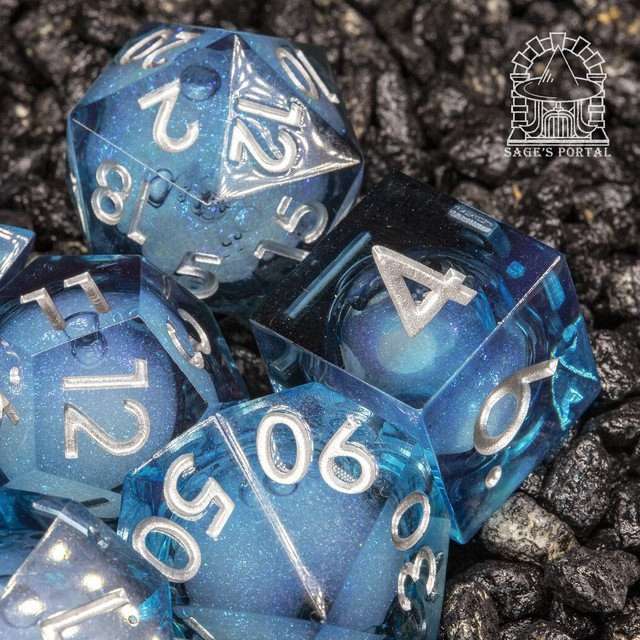 Sage's Midnight Souls Liquid Core Sharp Edge Resin Dice Set image 9