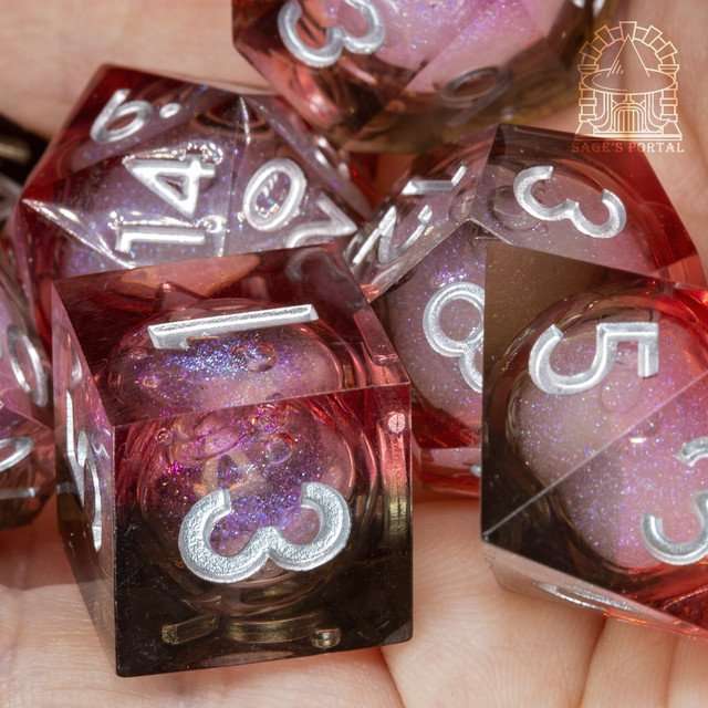 Sage's Dusk Souls Liquid Core Sharp Edge Resin Dice Set image 10