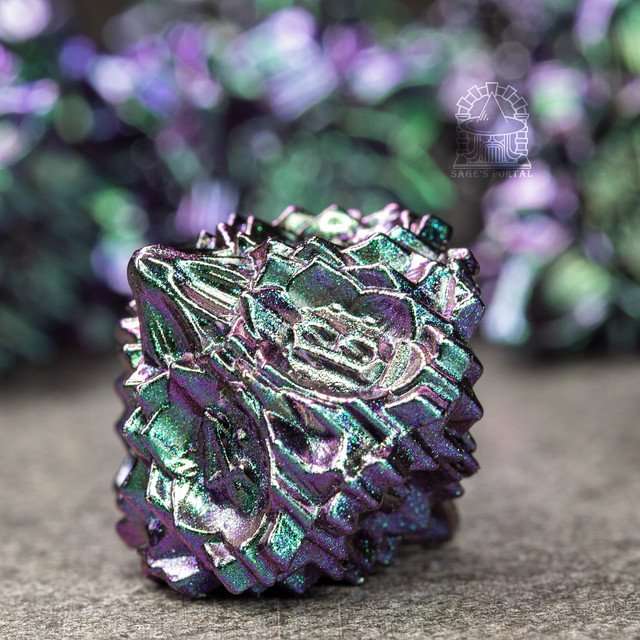 Sage's Deadly Lotus Witch's Curse Metal Polyhedral Dice Set image 6