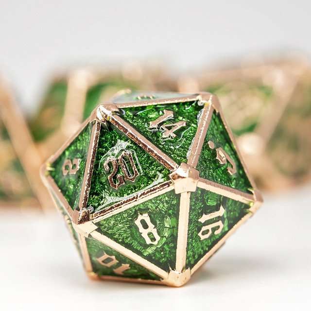 Sage's Grave Fortune Verdant Death Metal Polyhedral Dice Set image 2