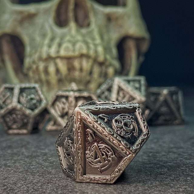 Sage's Anthems - Ancient Silver Metal Polyhedral Dice Set image 5