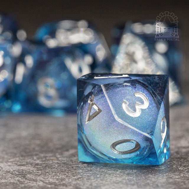 Sage's Midnight Souls Liquid Core Sharp Edge Resin Dice Set image 3