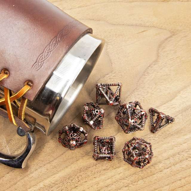 Sage's Draconic Prison Bloody Cage Hollow Metal Dice Set image 10
