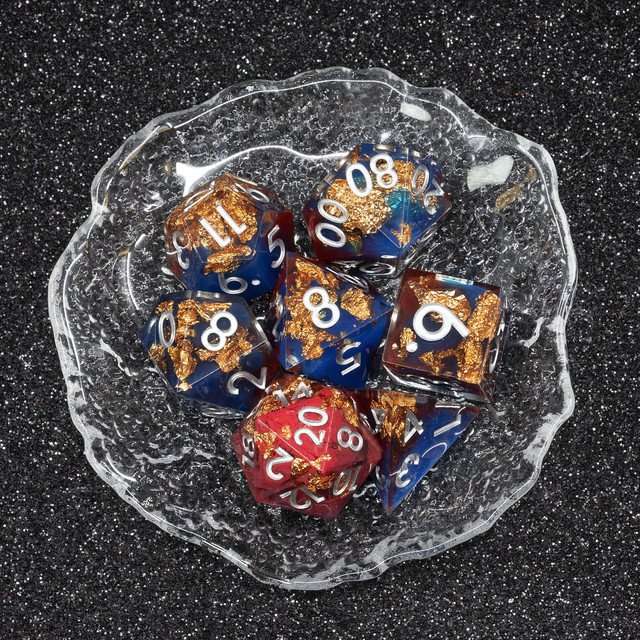Sage's Geomancy Red/Blue Sharp Edge Resin Dice Set image 12