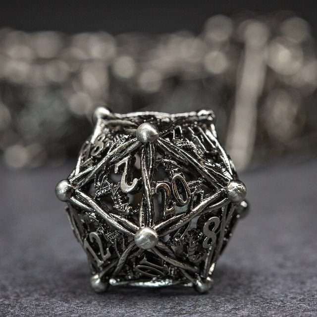 Sage's Ankeg Magical Creature Nickel Hollow Metal Polyhedral Dice Set image 0