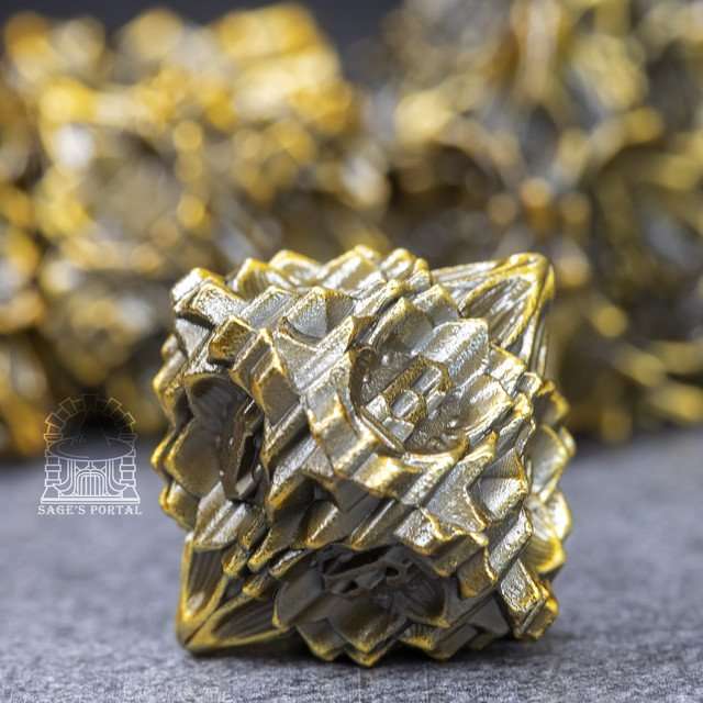 Sage's Deadly Lotus Autumn's Kiss Metal Polyhedral Dice Set image 6