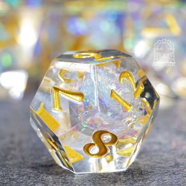 Sage's Crystals - Holy Sharp Edge Resin Polyhedral Dice Set image 5
