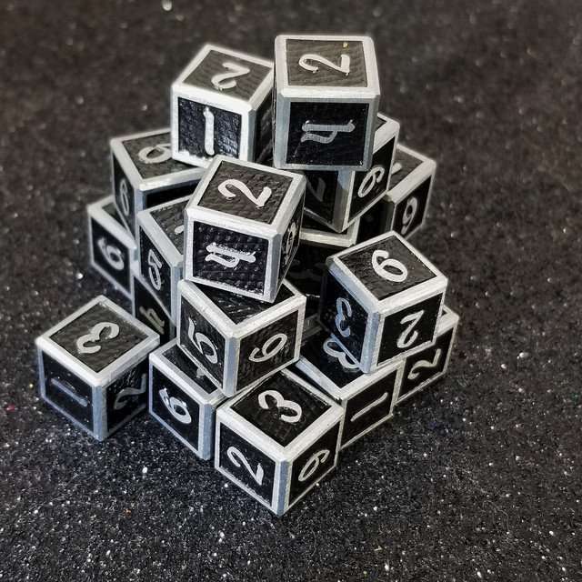 Sage's Wyrmlings Black Scales Metal d6 Dice 24 Piece Set image 0