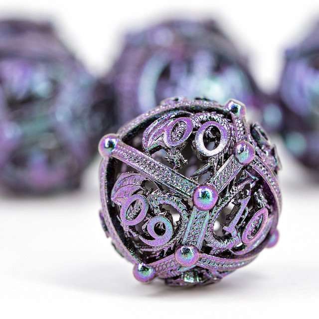 Sage’s Dragon Orb Deadly Nightshade Hollow Metal Dice Set image 4