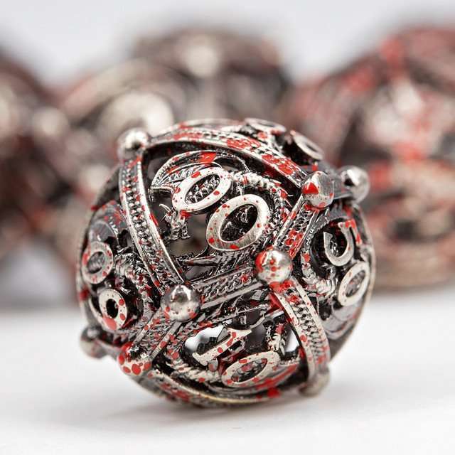 Sage’s Dragon Orb Rolling Doom Hollow Metal Dice Set image 5