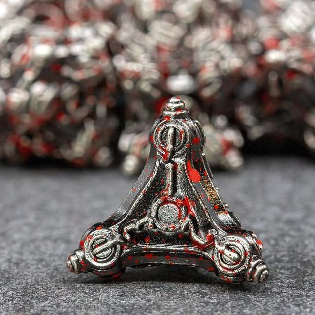 Sage’s Finials Silver Carnage Metal Polyhedral Dice Set image 8