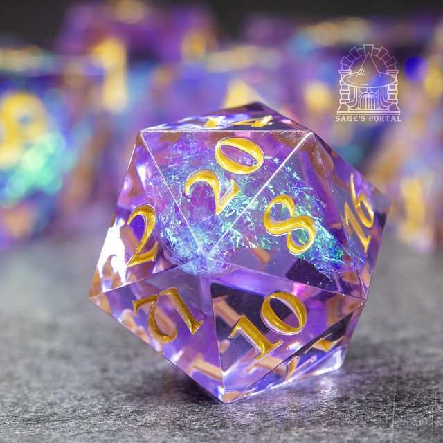 Sage's Exaltations - Lilac Grove Sharp Edge Resin Dice Set image 1
