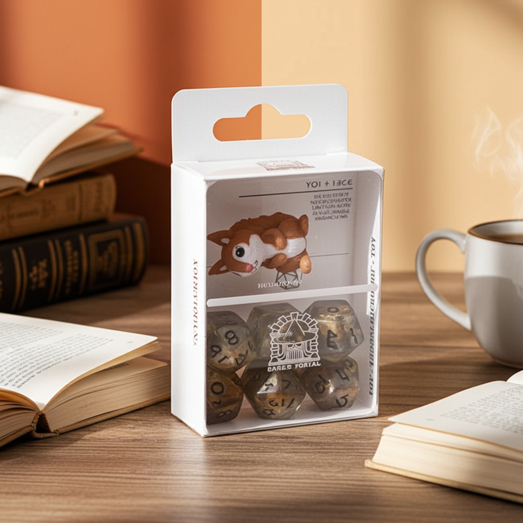 Sage's Baby Squirrel Familiar Resin Polyhedral Dice Set