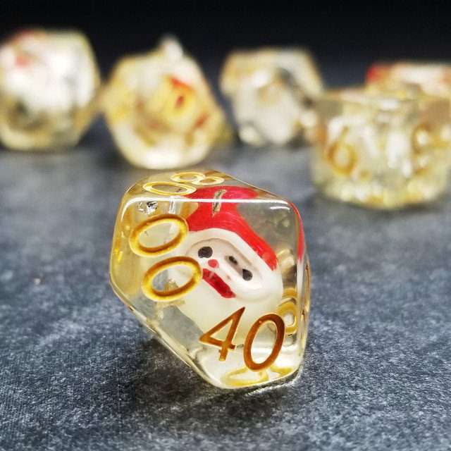 Sage's Jolly Santa Resin Polyhedral Dice Set image 6