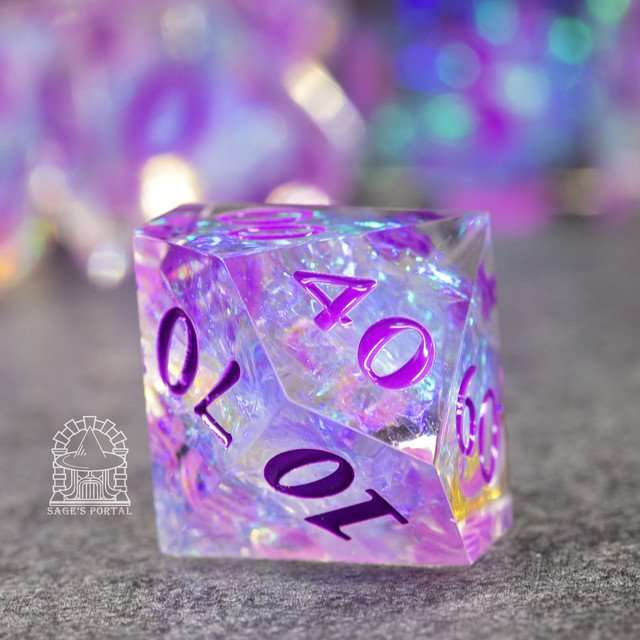 Sage's Crystals - Iris Sharp Edge Resin Polyhedral Dice Set image 4