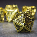 Sage’s Runic Caltrops Gold/Black Metal Polyhedral Dice Set image 0