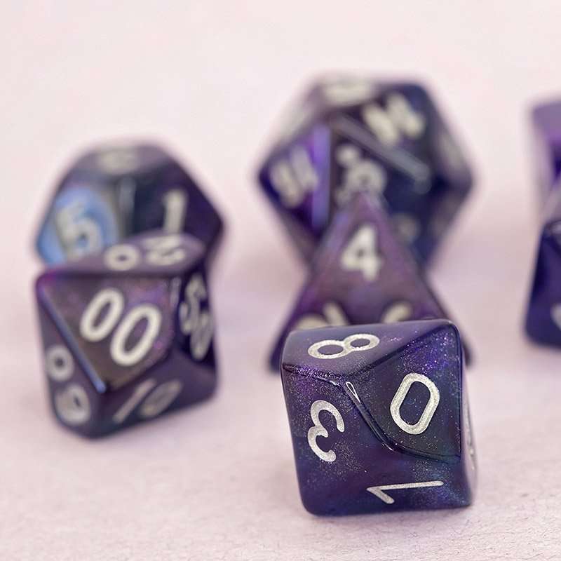 Sage's Shards - Purple/Blue/Green Glitter Polyhedral Dice Set image 4