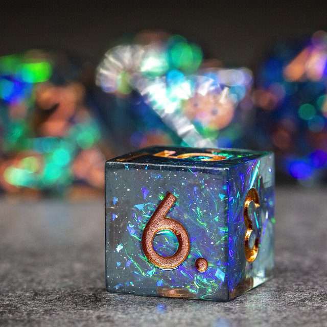 Sage's Miniaturized Galaxy Sharp Edge Resin Polyhedral Dice Set image 6