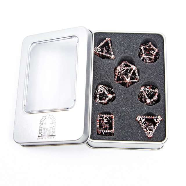 Sage's Draconic Prison Bloody Cage Hollow Metal Dice Set image 14