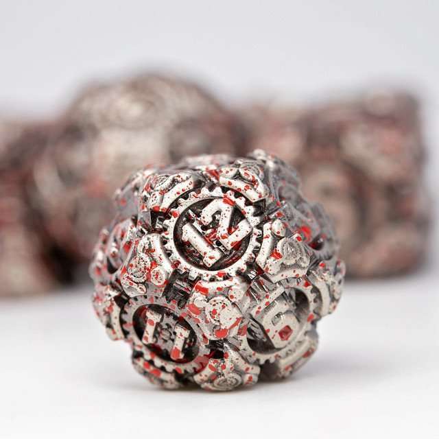 Sage's Artificer's Core Battlefield Essence Metal Polyhedral Dice Set image 3
