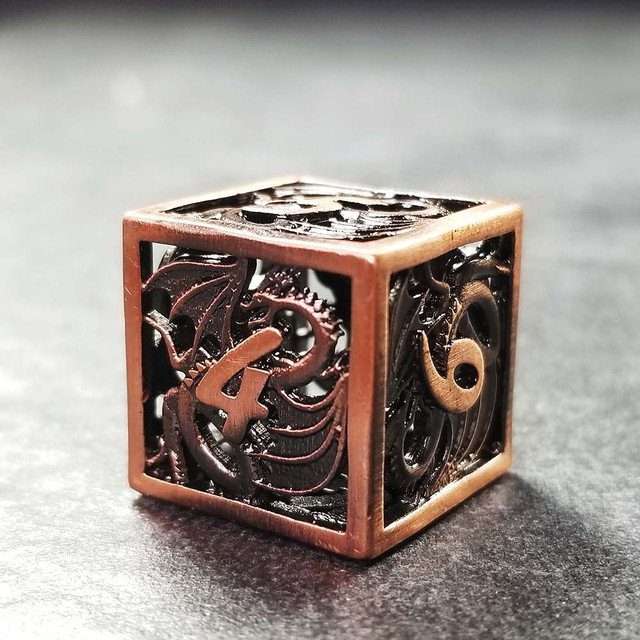 Sage's Dragonstones - Elder Dragon Copper Hollow Metal Polyhedral Dice Set image 11