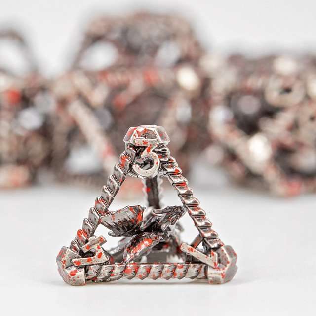 Sage's Draconic Prison Bloody Cage Hollow Metal Dice Set image 9